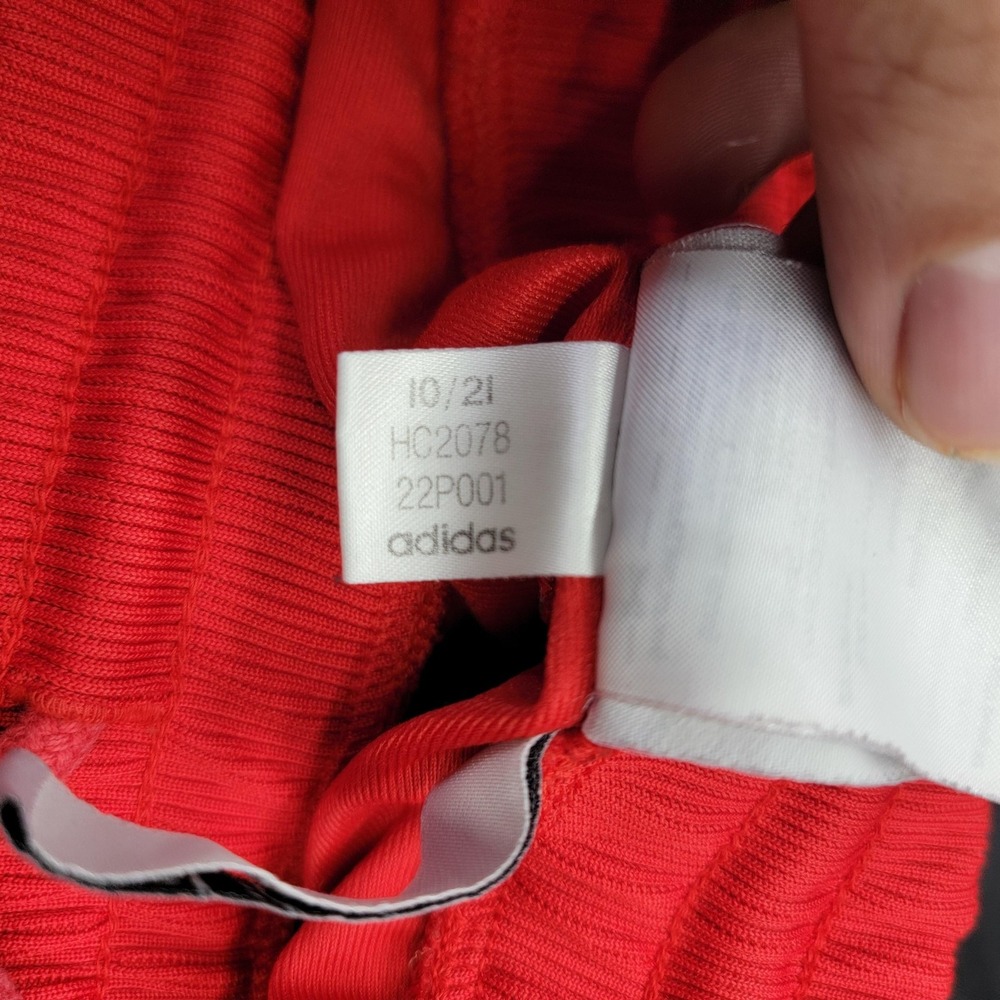 Adidas Pants Mens Medium Red Black Woven Track Colorblock Side Stripe HC2078 - Picture 16 of 16